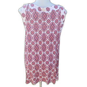 Rose+Olive Sleeveless Top Paisley Print Casual Boat Neck Workwear Large